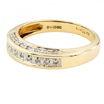 9ct gold Diamond Band Ring size M
